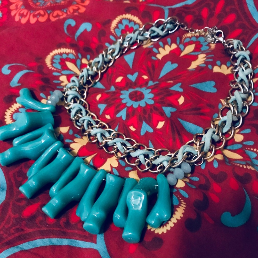 J. Crew faux Coral chained necklace